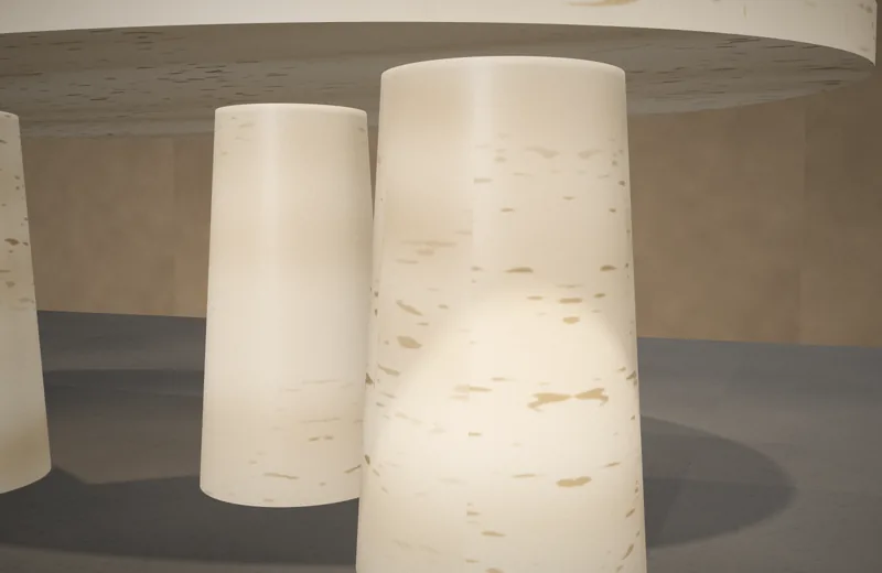 Travertine Sculptural Table detay